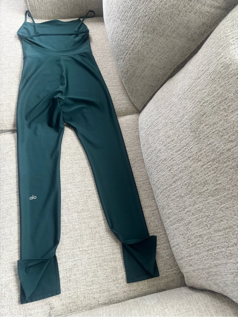 ALO Yoga Airlift Disco Daze Midnight Green Strappy  Onesie